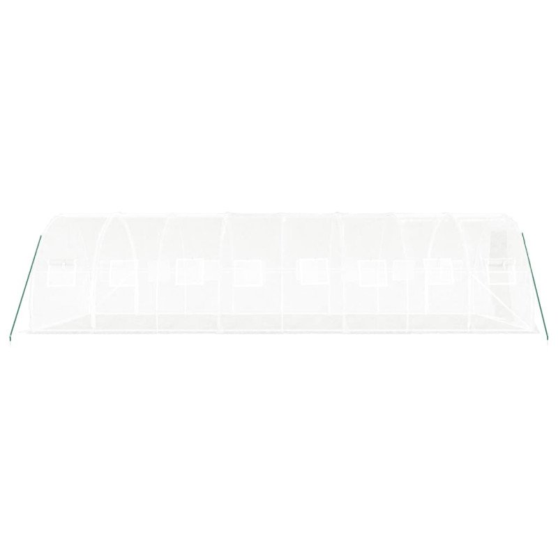 vidaXL Fóliovník s oceľovým rámom biely 24 m² 8x3x2 m