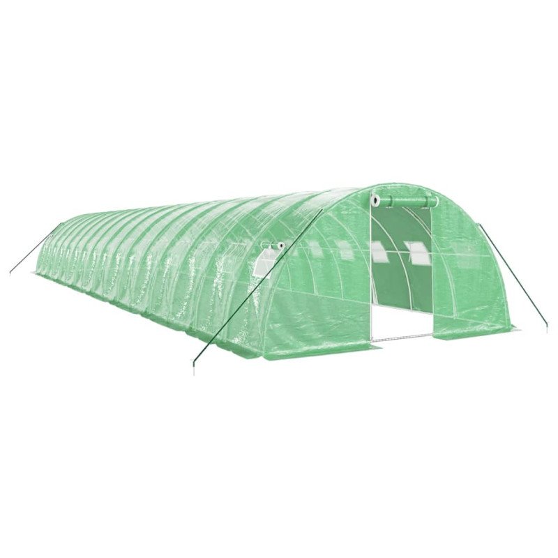 vidaXL Fóliovník s oceľovým rámom zelený 64 m² 16x4x2 m