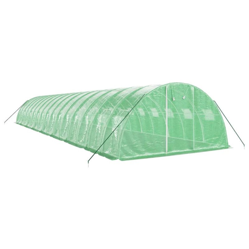 vidaXL Fóliovník s oceľovým rámom zelený 64 m² 16x4x2 m