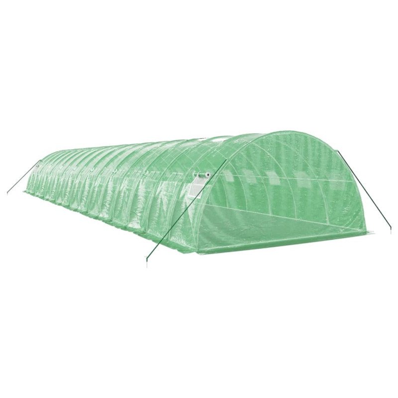 vidaXL Fóliovník s oceľovým rámom zelený 64 m² 16x4x2 m