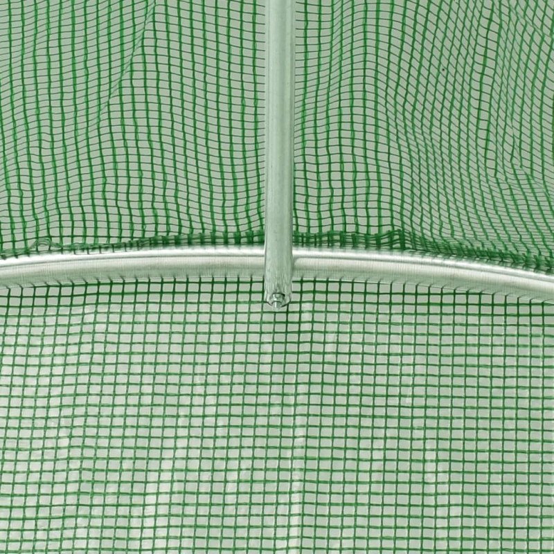 vidaXL Fóliovník s oceľovým rámom zelený 64 m² 16x4x2 m