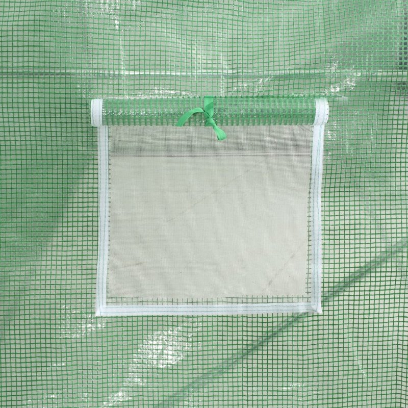 vidaXL Fóliovník s oceľovým rámom zelený 64 m² 16x4x2 m
