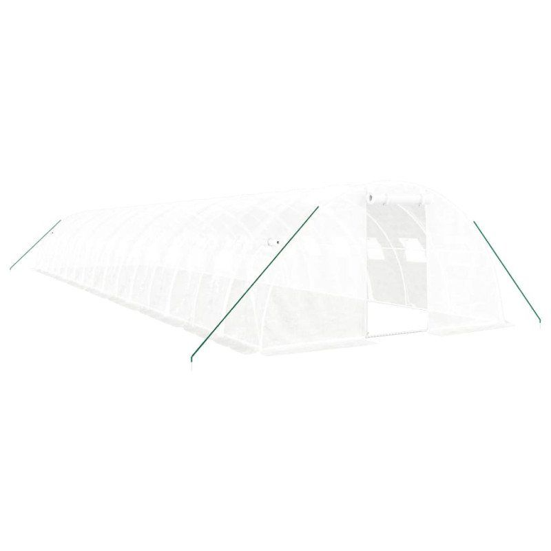 vidaXL Fóliovník s oceľovým rámom biely 64 m² 16x4x2 m