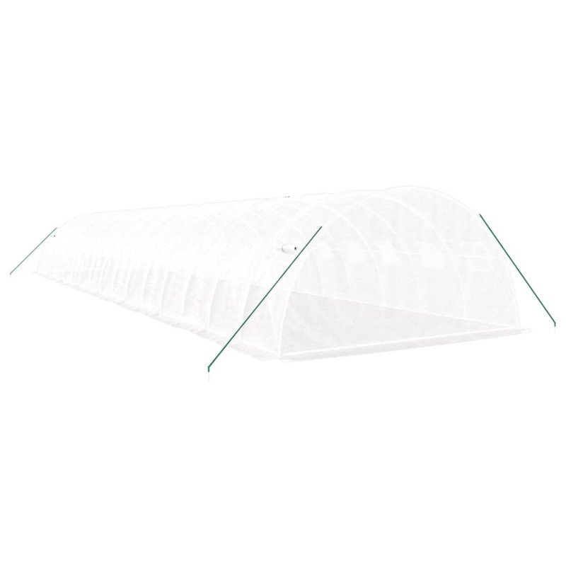 vidaXL Fóliovník s oceľovým rámom biely 64 m² 16x4x2 m