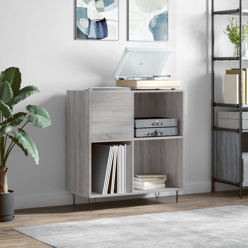 vidaXL Skrinka na platne sivá sonoma 84,5x38x48 cm kompozitné drevo