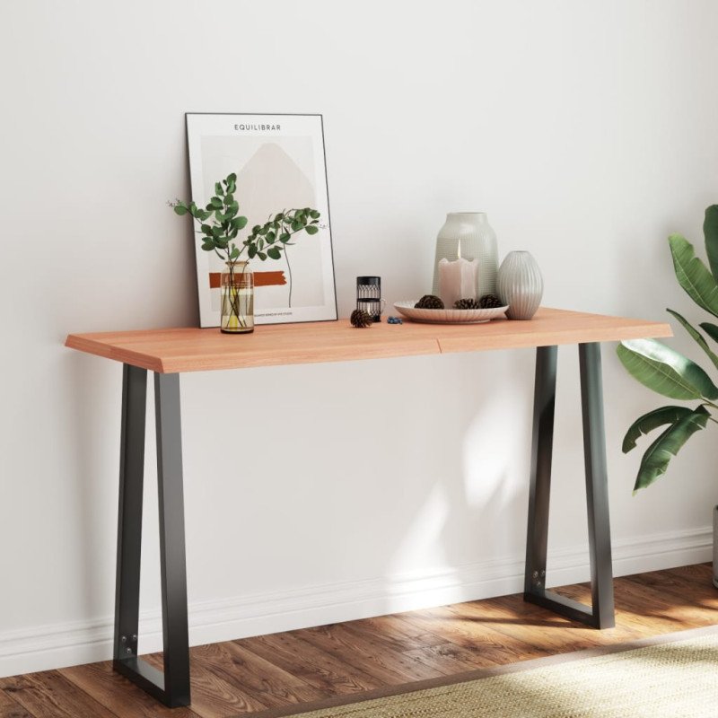 vidaXL Stolová doska svetlohnedá 140x60x(2-4)cm ošetrený masív hrany