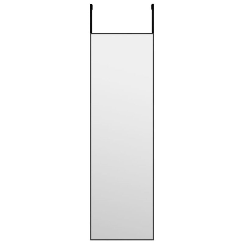vidaXL Zrkadlo na dvere čierne 30x100 cm sklo a hliník