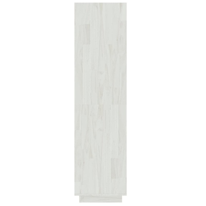vidaXL Knižnica/deliaca stena biela 40x35x135 cm masívna borovica 