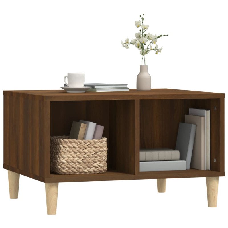 vidaXL Konferenčný stolík hnedý dub 60x50x36,5 cm spracované drevo