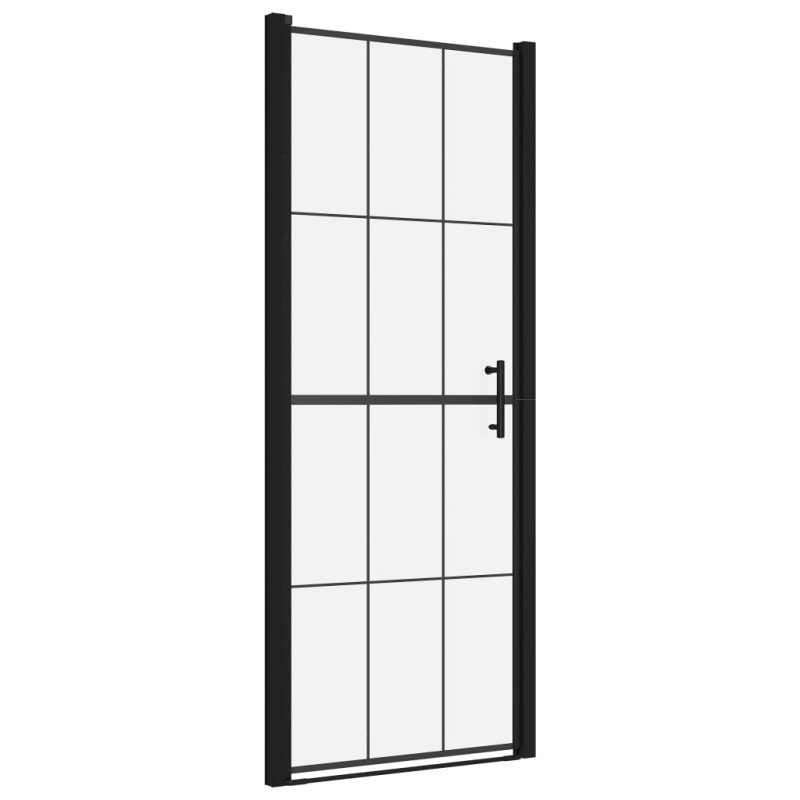 vidaXL Sprchové dvere čierne 91x195 cm tvrdené sklo
