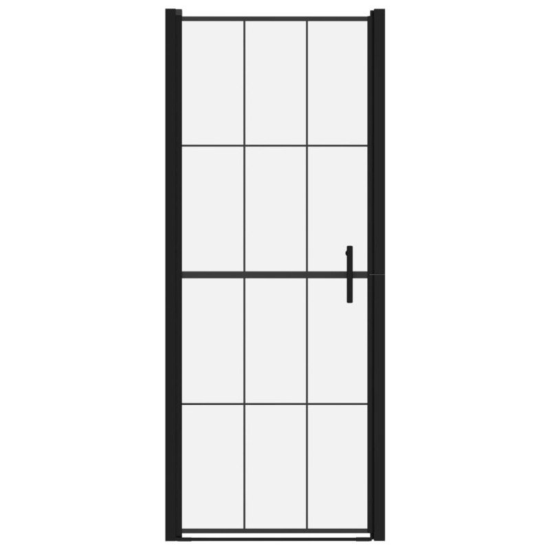vidaXL Sprchové dvere čierne 91x195 cm tvrdené sklo