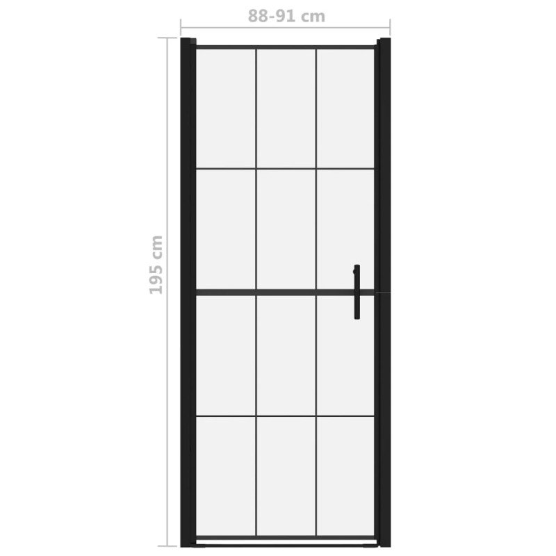 vidaXL Sprchové dvere čierne 91x195 cm tvrdené sklo