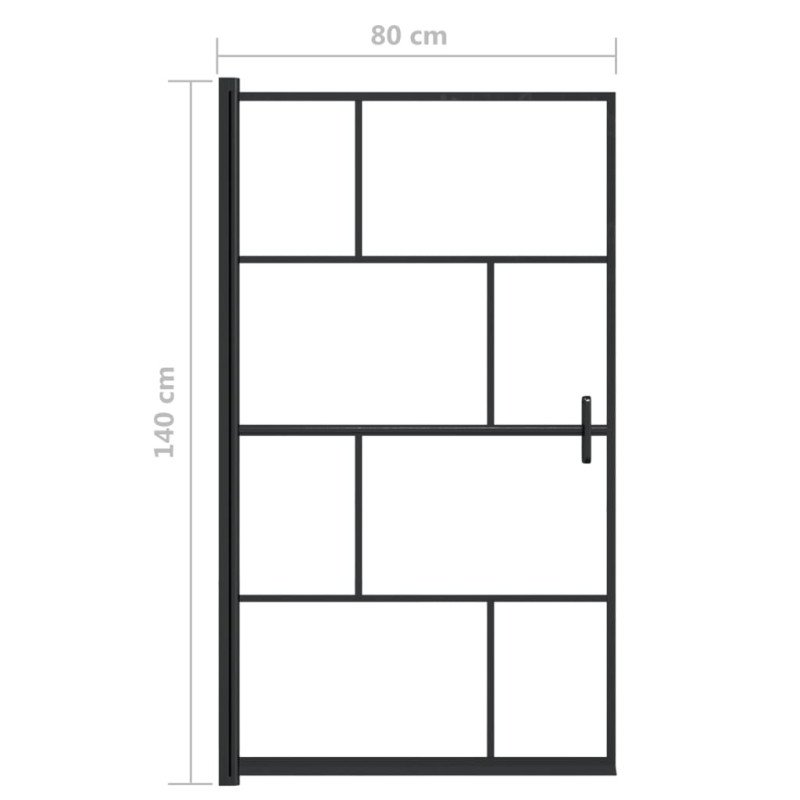 vidaXL Sprchový kút ESG 80x140 cm čierny