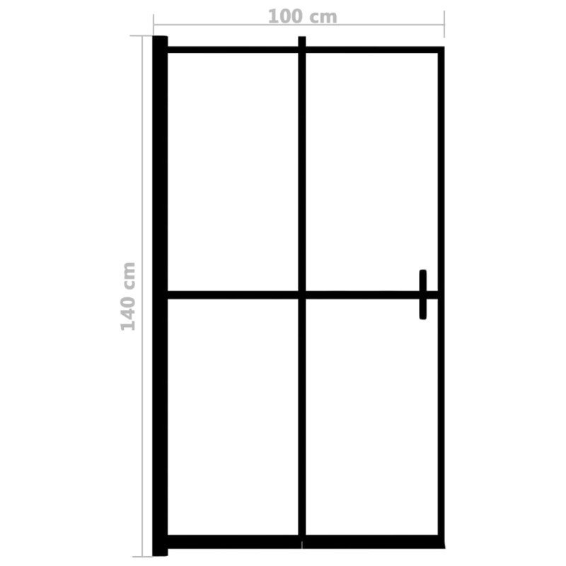 vidaXL Skladací sprchový kút ESG 100x140 cm čierny