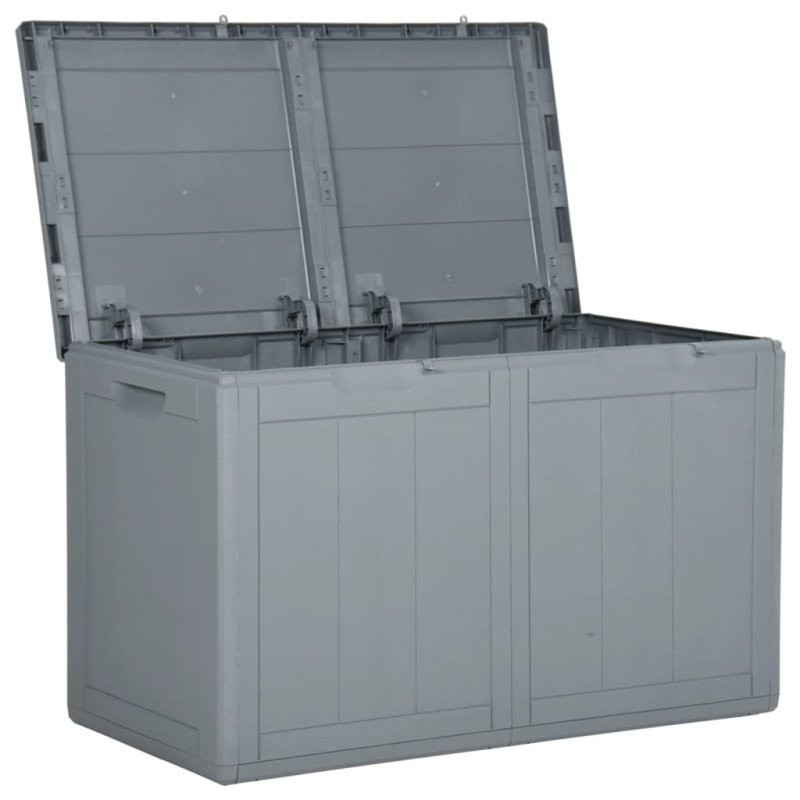 vidaXL Záhradný úložný box 180 l, sivý, PP ratan