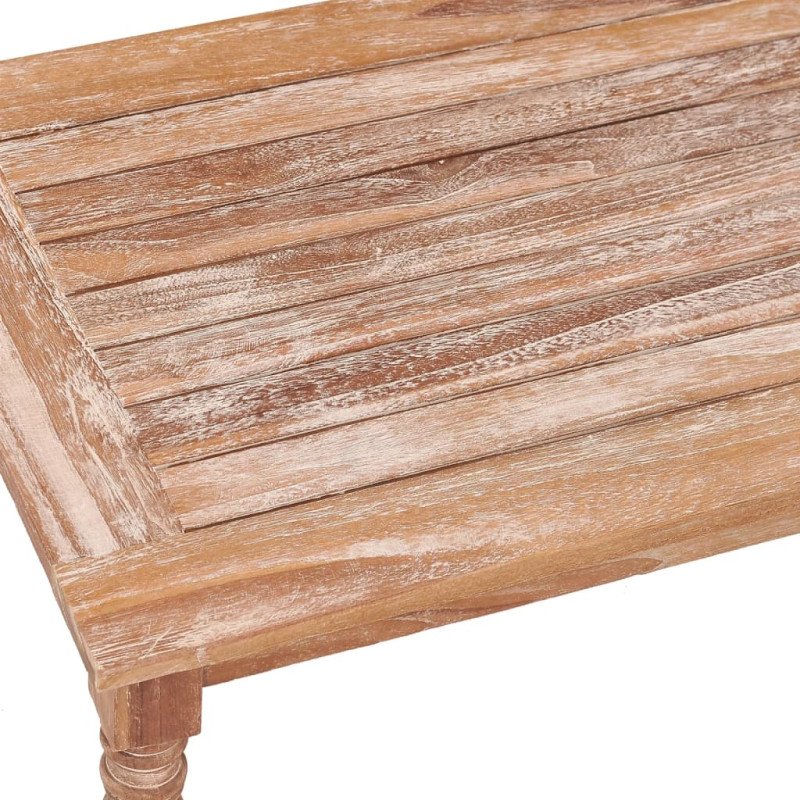 vidaXL Konferenčný stolík Batavia s bielou ošúchanou úpravou 90x50x45 cm tíkový masív
