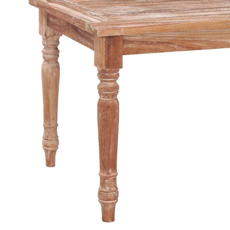 vidaXL Konferenčný stolík Batavia s bielou ošúchanou úpravou 90x50x45 cm tíkový masív