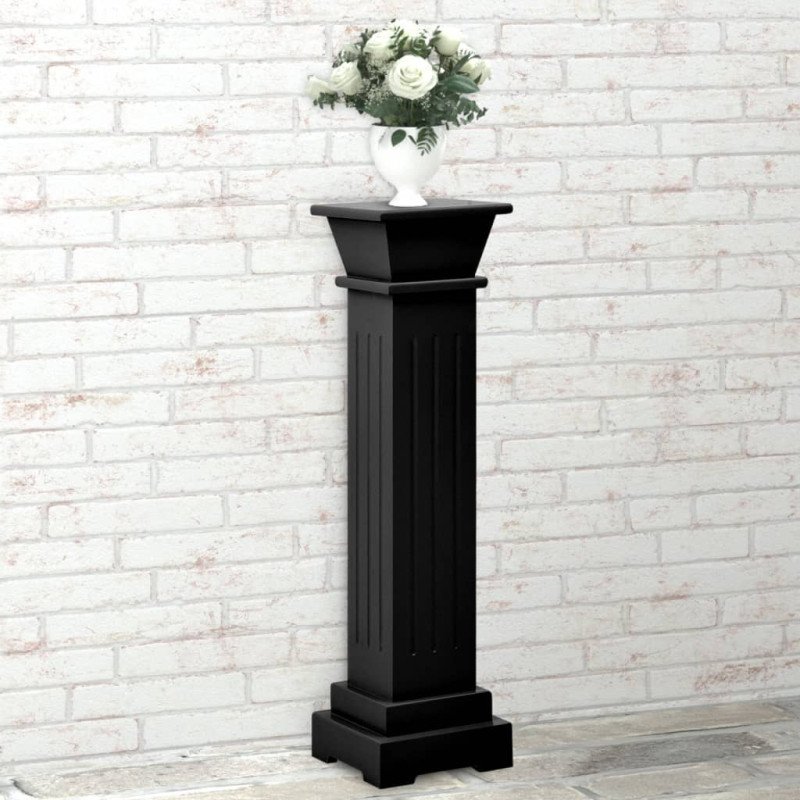 vidaXL Štvorcový stĺpový stojan na rastliny čierny 17x17x66 cm MDF