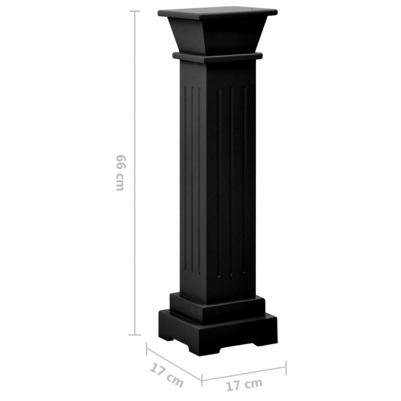 vidaXL Štvorcový stĺpový stojan na rastliny čierny 17x17x66 cm MDF