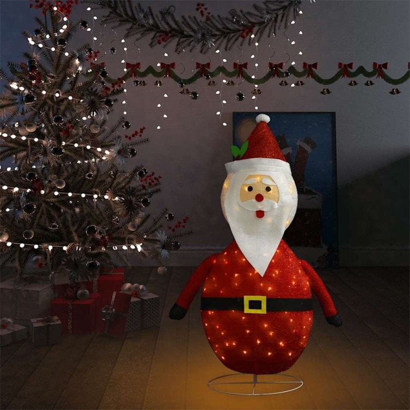 vidaXL Vianočná ozdoba figúrka Santa Claus LED luxusná látka 120 cm