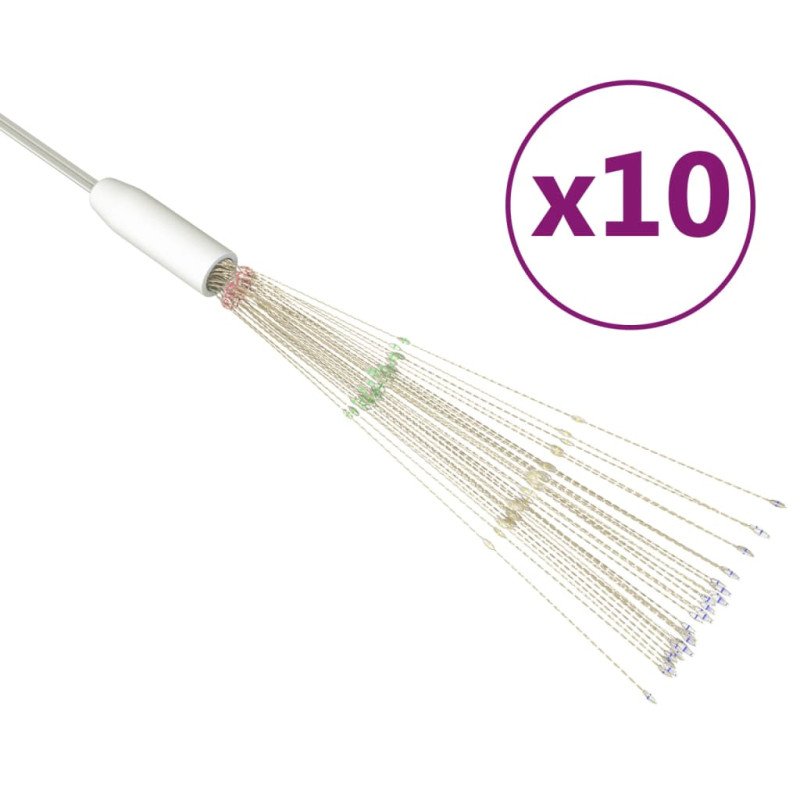 vidaXL Vonkajšie vianočné prskavky 10 ks, farebné 20 cm, 1400 LED