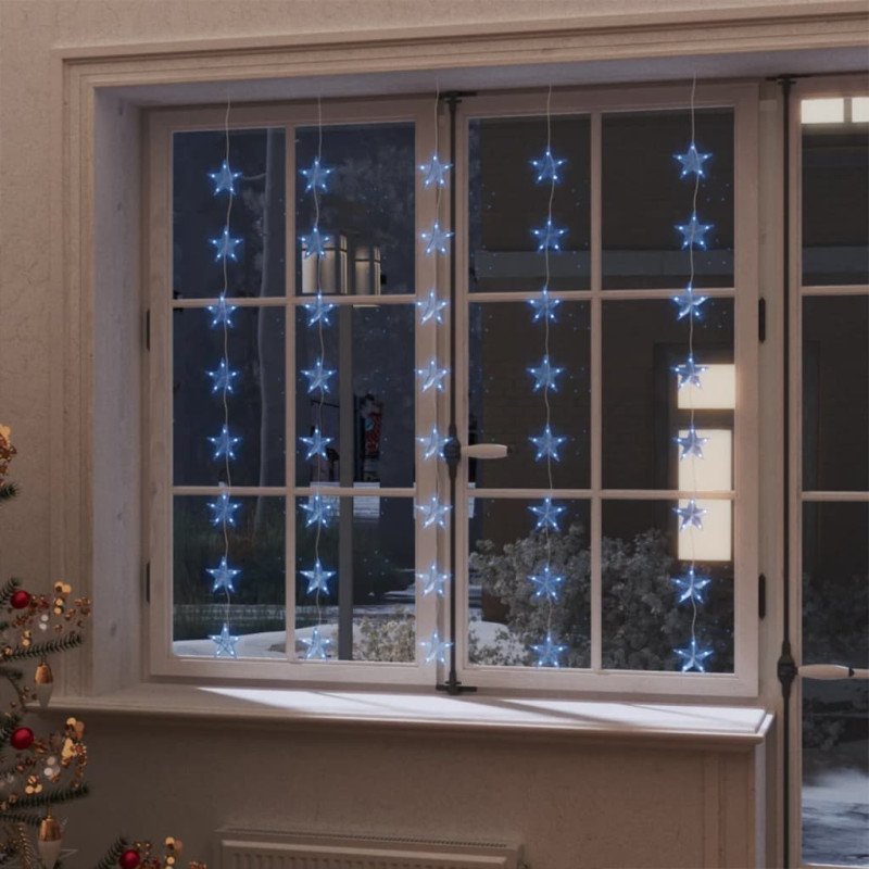 vidaXL LED svetelný záves s hviezdami 200 LED modrý 8 funkcií
