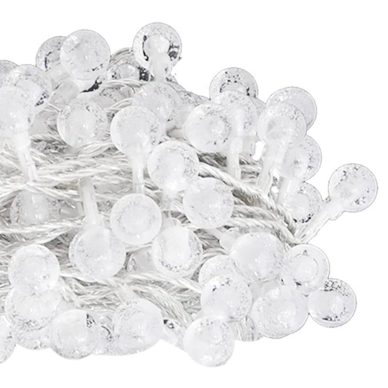 vidaXL Rozprávková svetelná reťaz s guľami 20m 200 LED modrá 8 funkcií