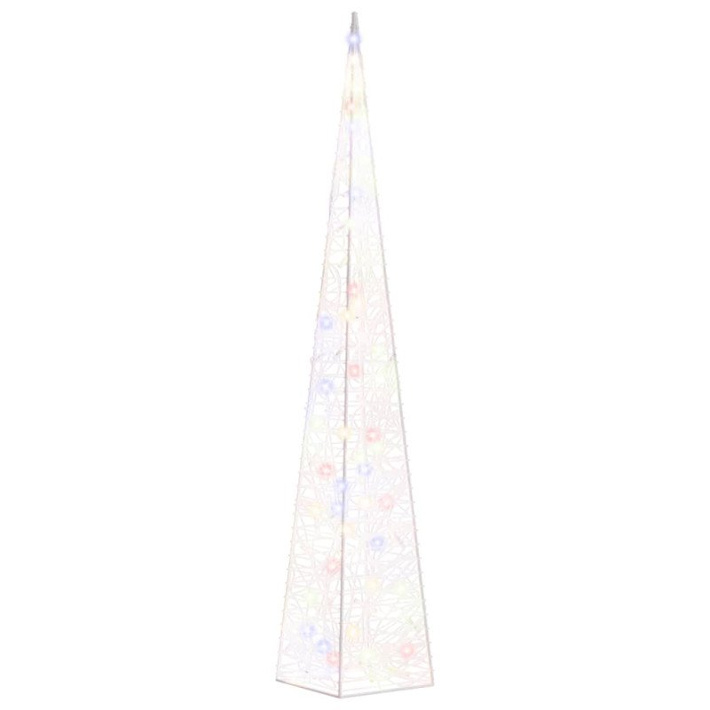 vidaXL Akrylový dekoratívny svetelný LED kužeľ, farebný 90 cm