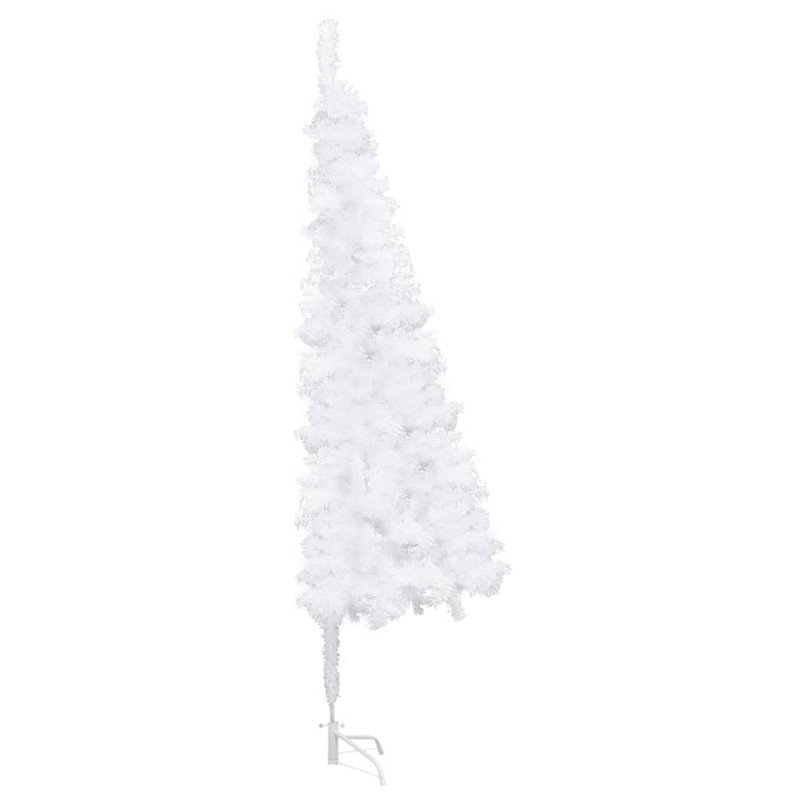 vidaXL Rohový umelý vianočný stromček biely 210 cm PVC 