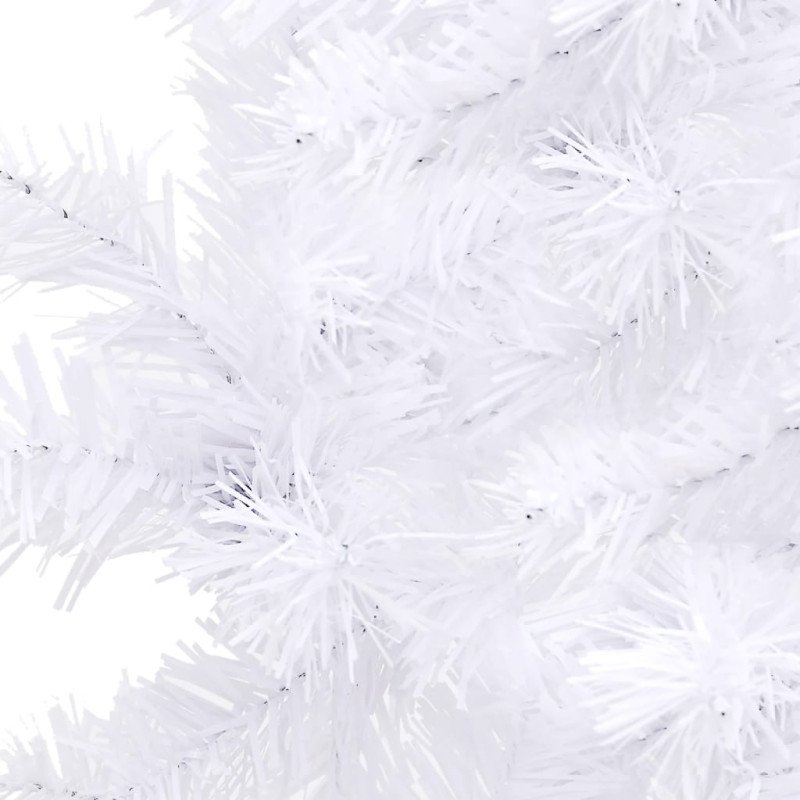 vidaXL Rohový umelý vianočný stromček biely 210 cm PVC 