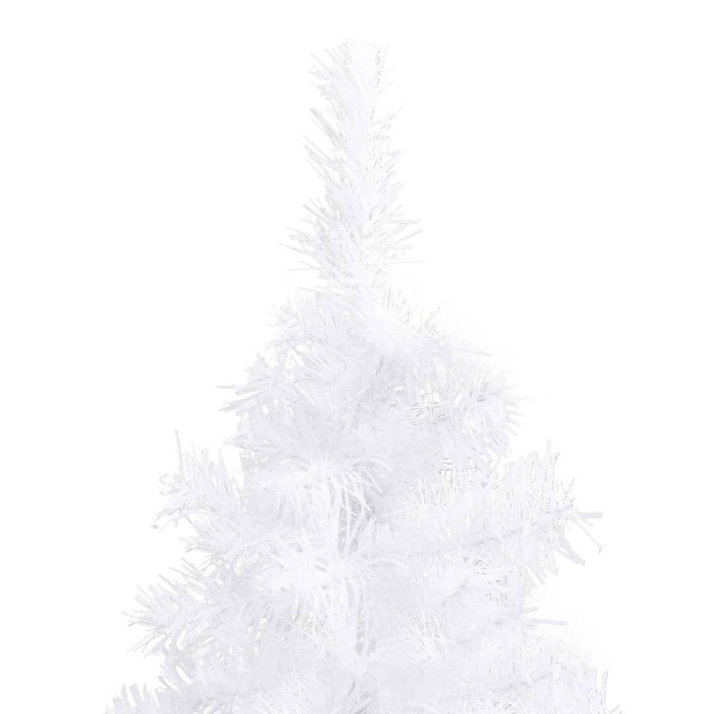 vidaXL Rohový umelý vianočný stromček biely 210 cm PVC 