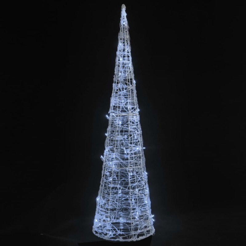 vidaXL Akrylové dekoratívne pyramídové LED svetlo studené biele 90 cm
