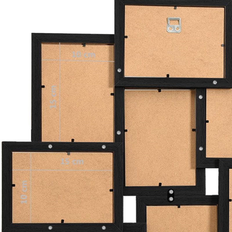 vidaXL Kolážový fotorámik na 10 fotiek (10x15 cm) čierny MDF