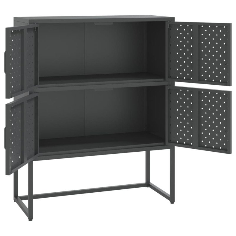 vidaXL Vysoká skrinka antracitová 80x35x100 cm oceľ