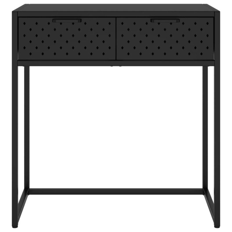 vidaXL Konzolový stolík čierny 72x35x75 cm oceľ