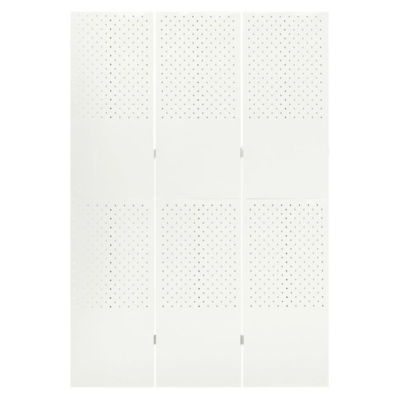 vidaXL 3-panelový paraván biely 120x180 cm oceľ