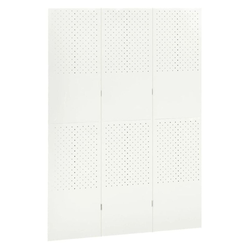 vidaXL 3-panelový paraván biely 120x180 cm oceľ