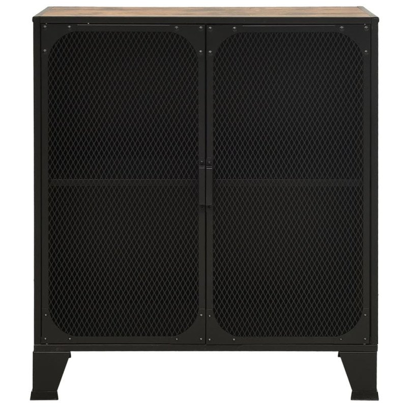 vidaXL Úložná skrinka rustikálna hnedá 72x36x82 cm kov a MDF