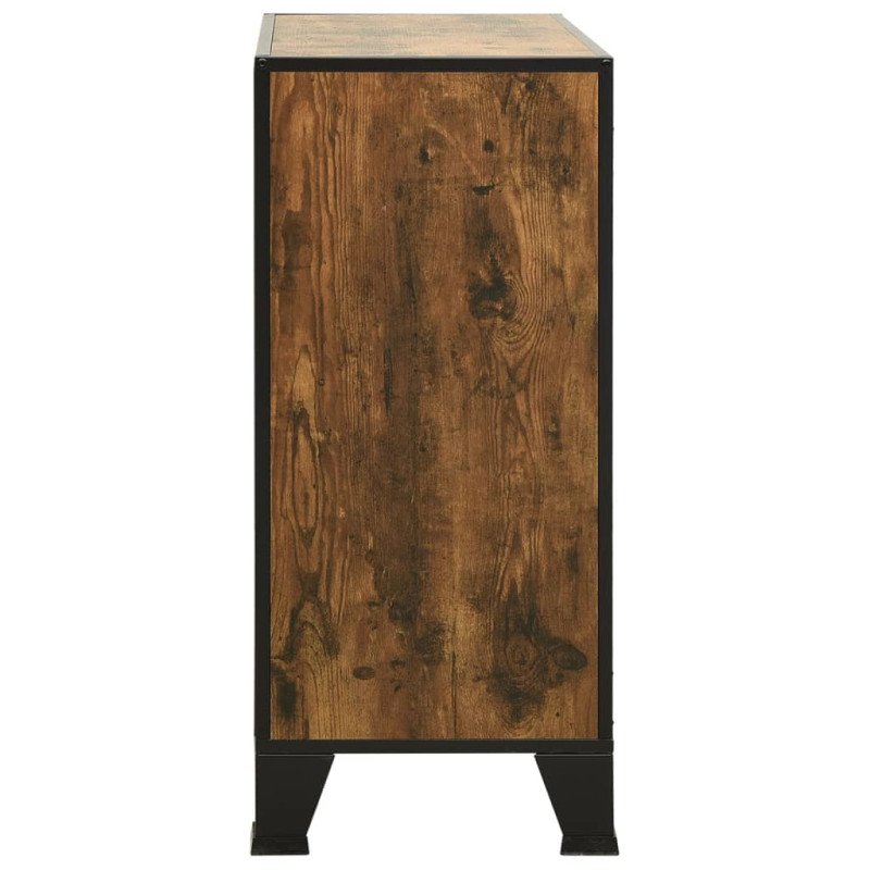 vidaXL Úložná skrinka rustikálna hnedá 72x36x82 cm kov a MDF