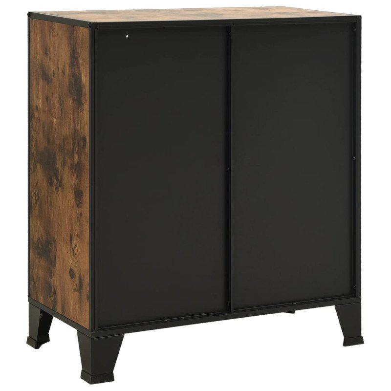 vidaXL Úložná skrinka rustikálna hnedá 72x36x82 cm kov a MDF