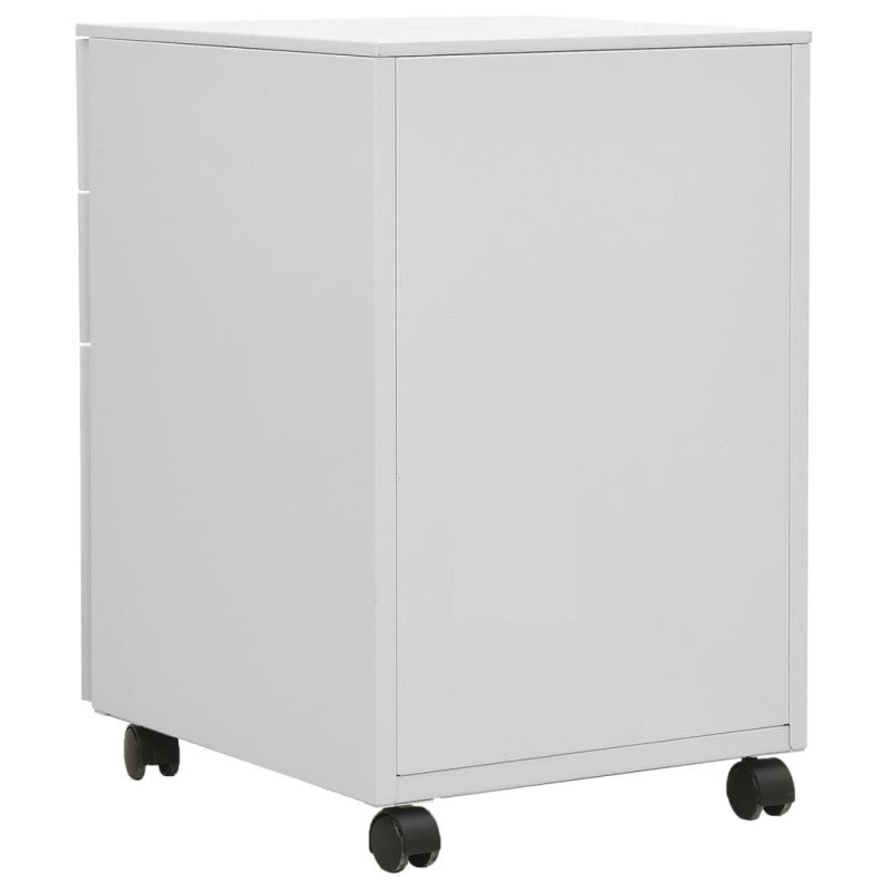 vidaXL Mobilná kartotéka bledosivá 39x45x60 cm oceľ