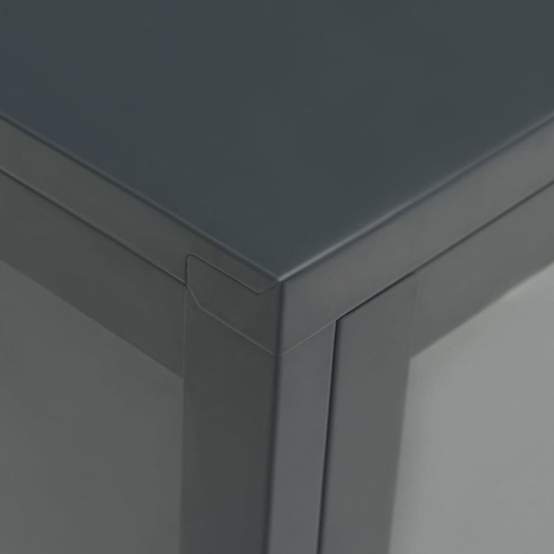 vidaXL Komoda antracitová 105x35x70 cm oceľ a sklo