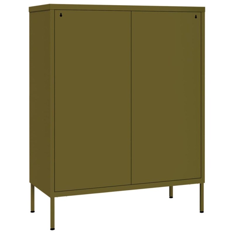 vidaXL Zásuvková skrinka olivovozelená 80x35x101,5 cm oceľ
