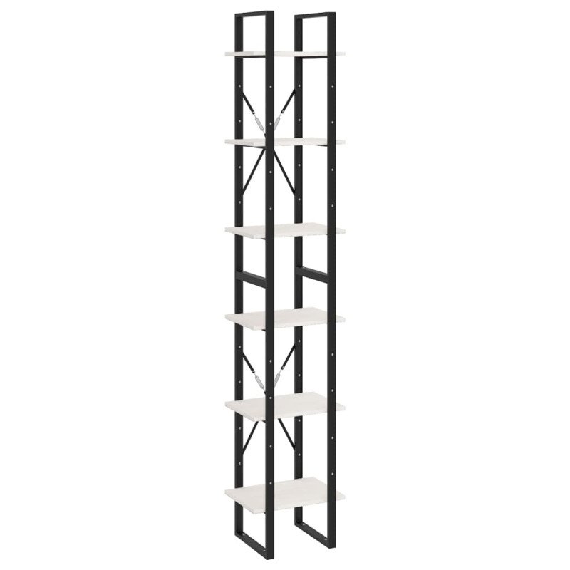 vidaXL Vysoký regál biely 40x30x210 cm masívna borovica 