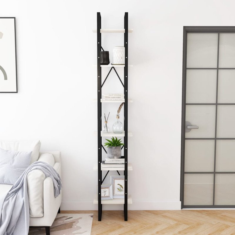 vidaXL Vysoký regál biely 40x30x210 cm masívna borovica 