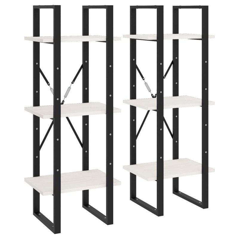 vidaXL Vysoký regál biely 40x30x210 cm masívna borovica 
