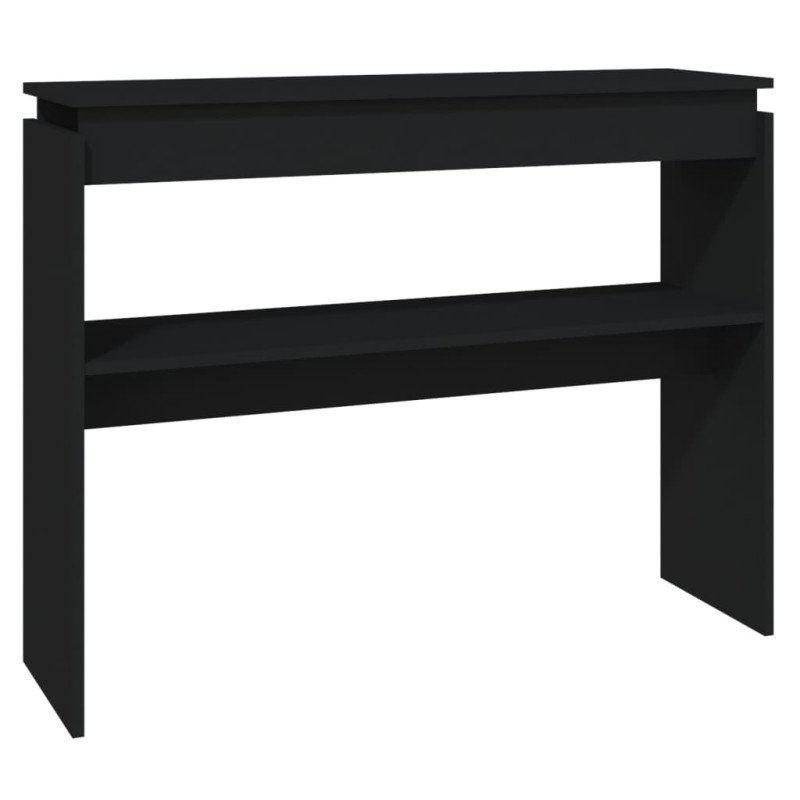 vidaXL Konzolový stolík čierny 102x30x80 cm drevotrieska