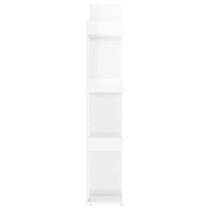 vidaXL Knižnica vysoký lesk biela 86x25,5x140 cm drevotrieska