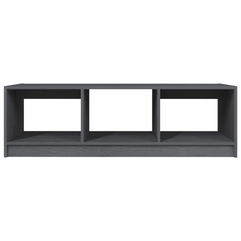 vidaXL Konferenčný stolík sivý 110x50x34 cm borovicový masív