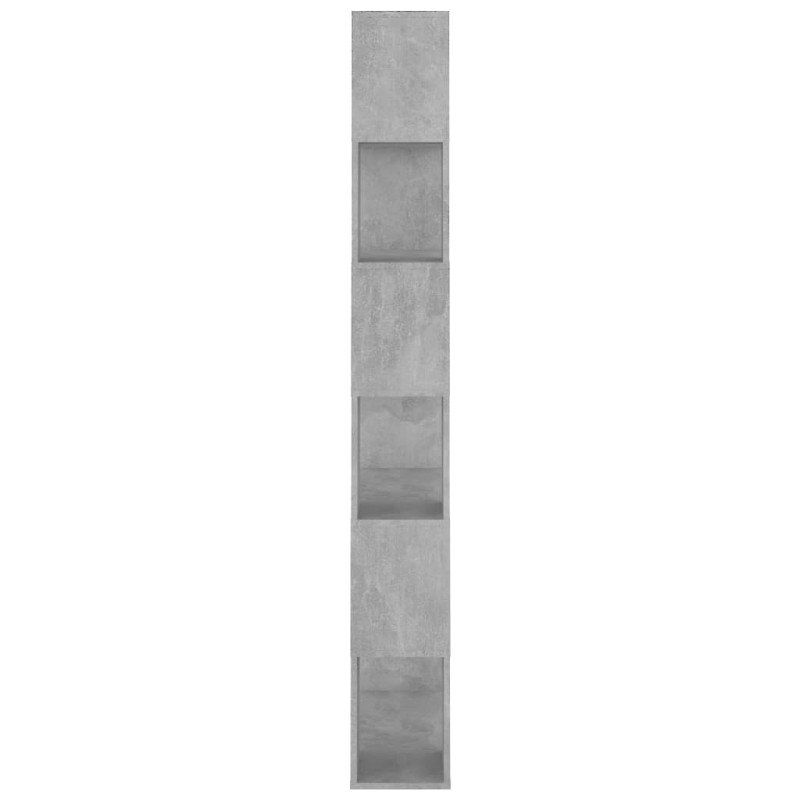 vidaXL Knižnica/deliaca stena betónová sivá 80x24x186 cm drevotrieska